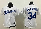 Women Los Angeles Dodgers #34 Fernando Valenzuela White Fashion Stitched Baseball Jersey,baseball caps,new era cap wholesale,wholesale hats